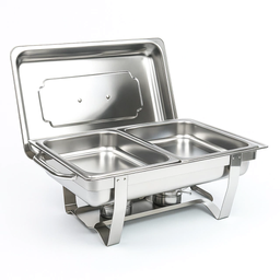 Rechaud Rm Retangular em Aço Inox Banho com 2 Cubas e Fogareiro 11 L Buffet - 6