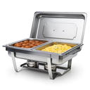 Ver imagem 7 de Rechaud Rm Retangular em Aço Inox Banho com 2 Cubas e Fogareiro 11 L Buffet