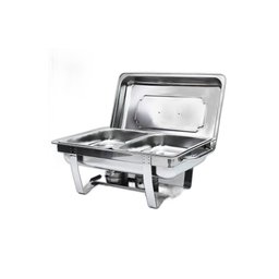 Rechaud Rm Retangular em Aço Inox Banho com 2 Cubas e Fogareiro 11 L Buffet - 1