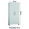 Armário Multiuso 2 Portas para Lavanderia com Rodízios Arezzo J&a Moveis Branco - 3