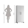 Armário Multiuso 2 Portas para Lavanderia com Rodízios Arezzo J&a Moveis Branco - 5