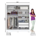 Ver imagem 2 de Guarda Roupa Solteiro 2 Portas 2 Gavetas Amsterdã Briz