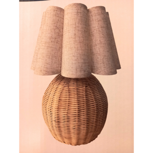Abajur Phuket Fibra de Ratan e Tecido D20xa35cm 1xe27 Gmh