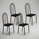 Ver imagem 3 de Kit 4 Cadeiras Ubatuba Corino Preto Lirio Tubo Marrom Cafe