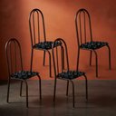 Ver imagem 5 de Kit 4 Cadeiras Ubatuba Corino Preto Lirio Tubo Marrom Cafe