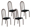 Ver imagem 1 de Kit 4 Cadeiras Ubatuba Corino Preto Lirio Tubo Marrom Cafe