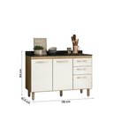 Ver imagem 4 de Balcão Doce 118cm com 02 Portas e 03 Gavetas Freijo/off White