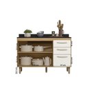 Ver imagem 3 de Balcão Doce 118cm com 02 Portas e 03 Gavetas Freijo/off White