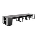 Ver imagem 5 de Plataforma de Trabalho para Escritório com Armário 2 Portas MDP 405cm Cinza Sagrado com Preto