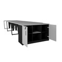 Ver imagem 4 de Plataforma de Trabalho para Escritório com Armário 2 Portas MDP 405cm Cinza Sagrado com Preto