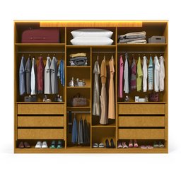 Guarda Roupa Casal com Espelho e LED 6 Portas 6 Gavetas Inovação 100% MDF - 11