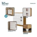 Ver imagem 3 de Cômoda 1 Porta 4 Gavetas Life Branco Amadeirado Acetinado - Tigus