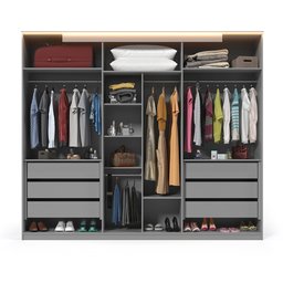 Guarda Roupa Casal com Efeito Ripado, Espelho e LED 6 Portas 6 Gavetas Inovação 100% MDF - 13