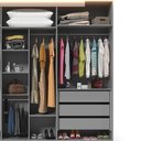 Ver mais imagens de Guarda Roupa Casal com Efeito Ripado, Espelho e LED 6 Portas 6 Gavetas Inovação 100% MDF