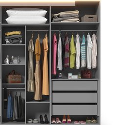Guarda Roupa Casal com Efeito Ripado, Espelho e LED 6 Portas 6 Gavetas Inovação 100% MDF - 8