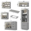Ver imagem 4 de Cozinha Completa 5 Peças Americana com Torre Quente 2 Fornos Cinza - Móveis Henn