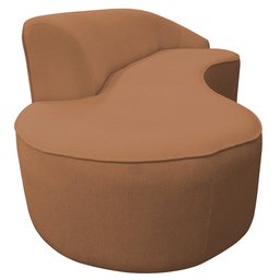 Sofá Curvo 02 Lugares 150cm Braço Esquerdo Eron Bouclê Terracota - CasaePoltrona - 7