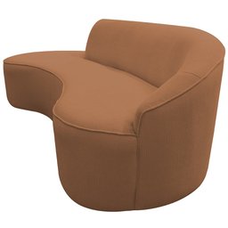 Sofá Curvo 02 Lugares 150cm Braço Esquerdo Eron Bouclê Terracota - CasaePoltrona - 6