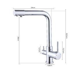 Torneira Monocomando Cromada com Saída para Água Filtrada Cozinha Área Gourmet Inovartte In52 - 6