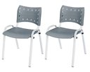 Ver imagem 2 de Cadeira Iso Base Branco Escola, Escritório - Kit 2 Un
