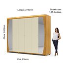 Ver imagem 6 de Guarda Roupa Casal com Espelho e LED 6 Portas 6 Gavetas Inovação 100% MDF