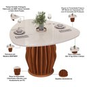 Ver imagem 4 de Mesa de Jantar 6 Lugares Orgânica Tampo com Vidro 136cm Merisi D05 Freijó Off White - Lyam Decor