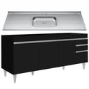 Ver imagem 1 de Balcão Gabinete com Pia 180cm Dallas Preto - Lumil