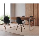 Ver imagem 1 de Mesa Jantar Industrial Retangular Filadélfia Amêndoa 137x90cm Base Ferro Branco com 4 Cadeiras