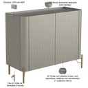 Ver imagem 3 de Aparador Buffet Sala de Jantar 2 Portas Brise Pés Industrial Dourado Naim I03 Grigio - Lyam Decor