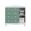 Ver imagem 4 de Cômoda para Quarto Infantil 93cm com Porta e 4 Gavetas Cor:branco com Verde