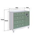 Ver imagem 3 de Cômoda para Quarto Infantil 93cm com Porta e 4 Gavetas Cor:branco com Verde