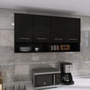 Ver imagem 3 de Armário Aéreo 4 Portas Utensílios Multiuso Cozinha Temperos ClickForte Armário Multiuso Preto