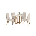 Ver imagem 1 de Mesa Jantar Natali 120 4 Cadeiras Eloá Linho - Henn