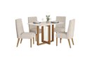 Ver imagem 1 de Mesa Jantar Natali 120 4 Cadeiras Eloá Linho - Henn