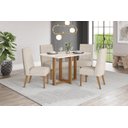 Ver imagem 2 de Mesa Jantar Natali 120 4 Cadeiras Eloá Linho - Henn