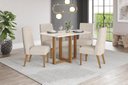 Ver imagem 2 de Mesa Jantar Natali 120 4 Cadeiras Eloá Linho - Henn