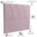 Ver imagem 3 de Cabeceira Cama Box Solteiro 100cm Aura Suede W01 Rosê - Mpozenato