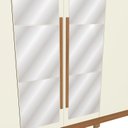 Ver imagem 6 de Guarda-Roupa 6 Portas e 3 Gavetas com Espelhos e Pés Dormitorio Bigger Lo Bege/Canela/Off Withe