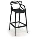 Ver imagem 3 de Kit com 4 Banqueta Média Masters Allegra Empilhavel Resistente - 66 Cm - Preto