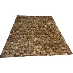 Tapete de couro marrom 2,00x2,50 com borda peça 05x05cm