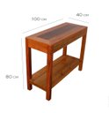 Ver imagem 4 de Mesa Mesinha Aparador Bancada com Prateleira em Madeira de Demolição Rústico