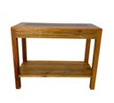 Ver imagem 1 de Mesa Mesinha Aparador Bancada com Prateleira em Madeira de Demolição Rústico