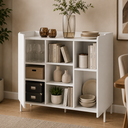 Ver imagem 4 de Buffet Aparador Curvê 2 Portas 3 Nichos BMU186 Branco - BRV Móveis
