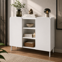 Ver imagem 1 de Buffet Aparador Curvê 2 Portas 3 Nichos BMU186 Branco - BRV Móveis
