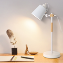 Ver imagem 2 de Luminária de Mesa 57cm Retrô Escandinava Articulada Metal Madeira Gimpo Kjtd-687: Branco