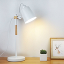 Ver imagem 3 de Luminária de Mesa 57cm Retrô Escandinava Articulada Metal Madeira Gimpo Kjtd-687: Branco