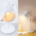 Ver imagem 7 de Luminária de Mesa 57cm Retrô Escandinava Articulada Metal Madeira Gimpo Kjtd-687: Branco