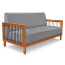 Ver imagem 5 de Kit 2 Poltronas e Sofá Living 2 Lugares Marilia 1,60m Linho Base em Madeira Castanho - Pallazio Graf