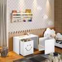 Ver imagem 1 de Mesa Infantil Montessori Alegra Smile Multifuncional Com 1 Cadeira E 1 Nicho - Branca Branco