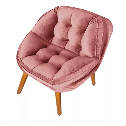 Poltrona decorativa California Rose veludo para sala,salão,escritorio Dalaqua-Decor